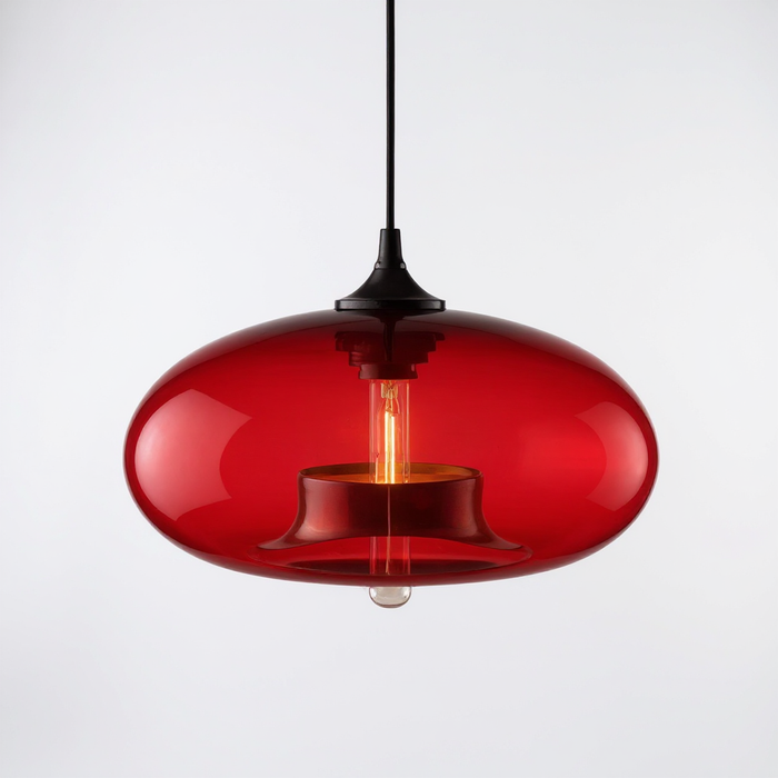Nordic Modern Red Glass Pendant Lamp