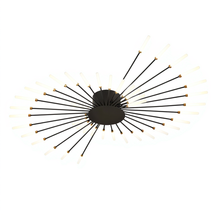 Modern 42-Head Black LED Ceiling Light Fixture