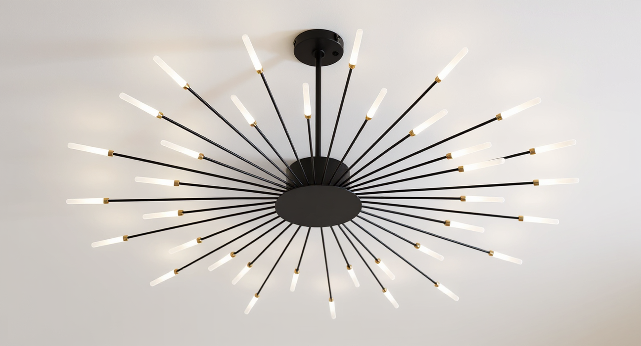 Black Nordic LED Ceiling Lamp