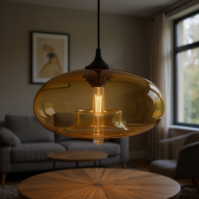 Nordic Modern Amber Glass Pendant Lamp