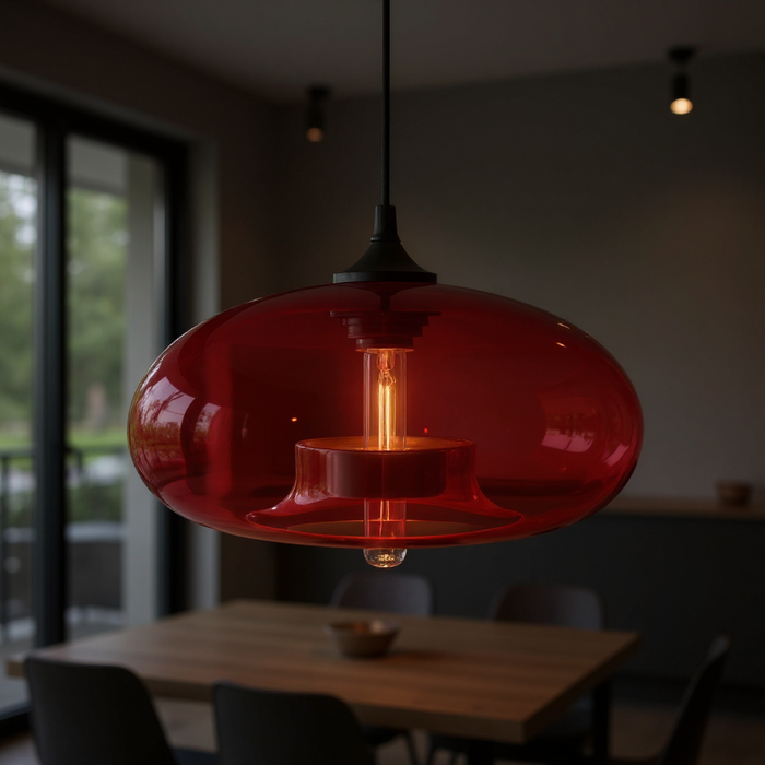 Nordic Modern Red Glass Pendant Lamp
