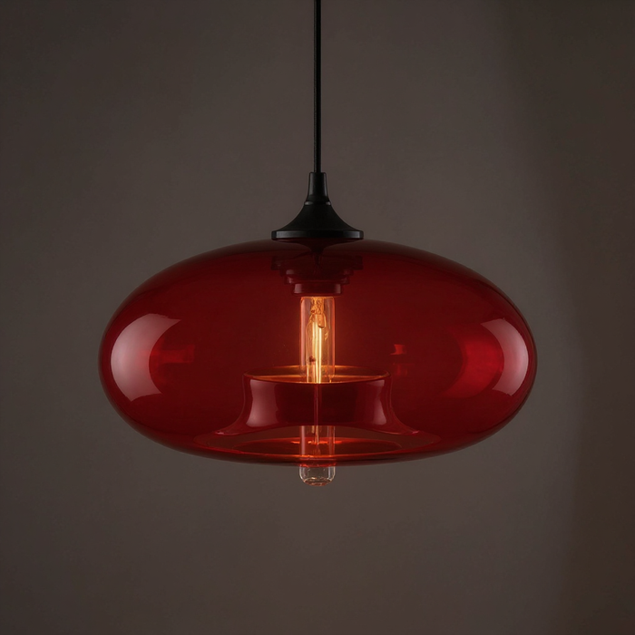 Nordic Modern Red Glass Pendant Lamp