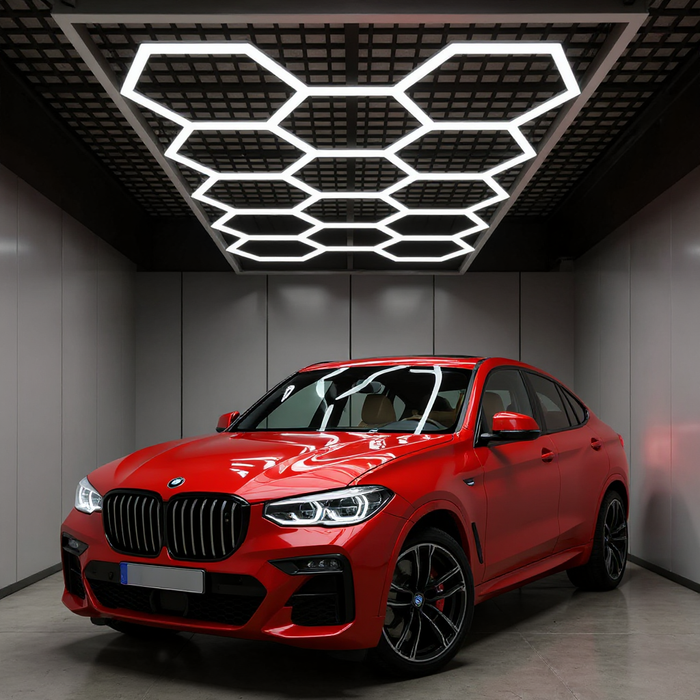 Powerful 2 Panel Hexagon LED Garage Light Set
