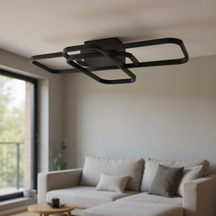 Black LED Ceiling Light Lamp 550x350mm