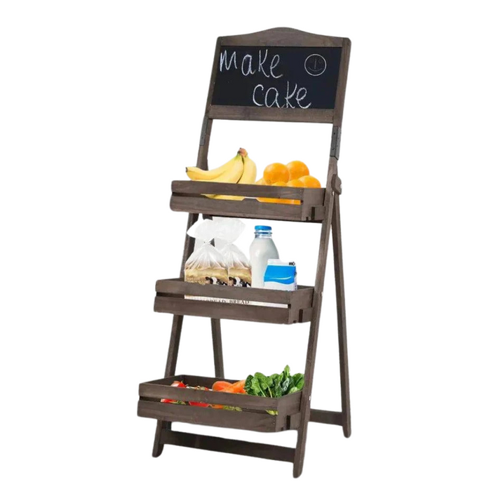 Folding 3-Tier Plant Stand with Chalkboard