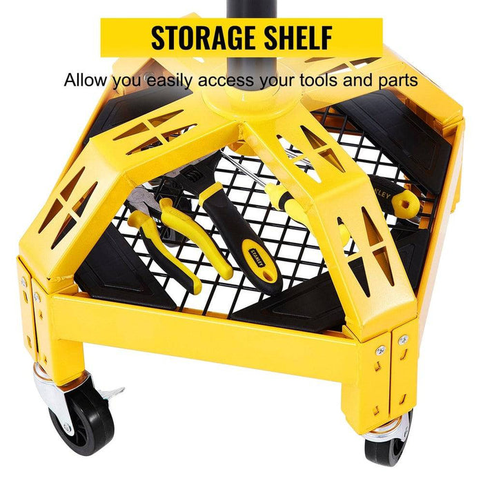  Durable Rolling Creeper with Industrial-Strength Wire Grid Tray 