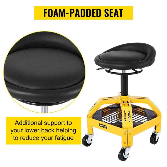  Rolling Mechanic Stool with 76 cm Diameter Casters and Brakes 