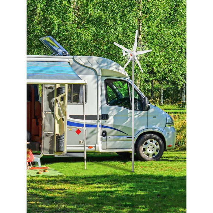 Wind Turbine Generator with MPPT, Charge Controller for Home, RV, Yacht, Farm Use (500W 5 Blades, MPPT Controller 2) - FLUXA